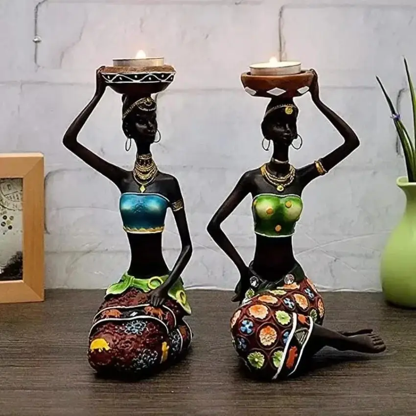 New 8.5 Inch Creative European Candelabra Restaurant Coffee Table Sculpture Resin Suitable For Restaurants Cafes And Living Room