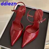 New In 2025 Footwear Shallow Ladies High Heels Shoes Female Pointed Toe Sandal Fashion Ankle Strap Women Heels Pumps Shoes Mules 1