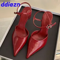 New In 2025 Footwear Shallow Ladies High Heels Shoes Female Pointed Toe Sandal Fashion Ankle Strap Women Heels Pumps Shoes Mules 1