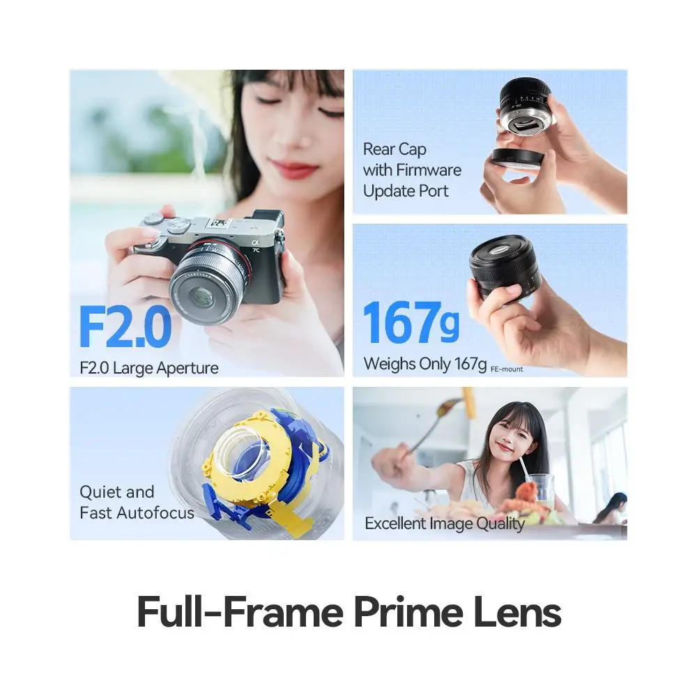 40mm F2 Full Frame Auto Focus Portrait Lens for Sony E Nikon Z Zf Z5 Z6 Z6II Z7