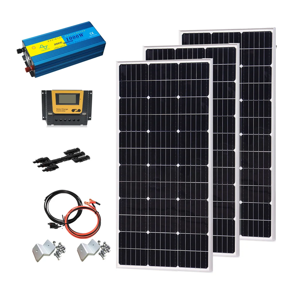 Pannello solare 300w kit completo 12v batteria per camper per auto  caricabatterie per cellulare 5v sistema fotovoltaico monocristallino 1000w  220v - AliExpress