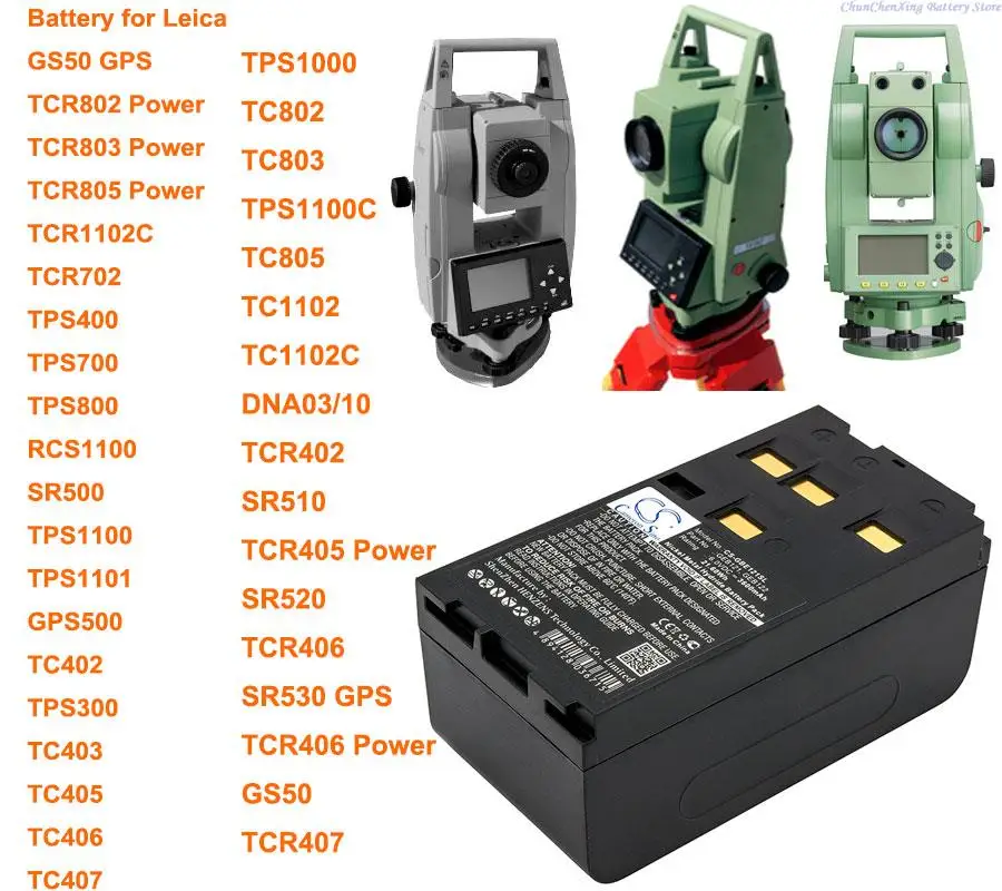 

Аккумулятор Cameron Sino, 3600 мАч, порт для Leica TPS400,TPS700,TPS800,GPS500,SR500,TC406,TCR405,TCR406, для GEOMAX ZTS 602LR