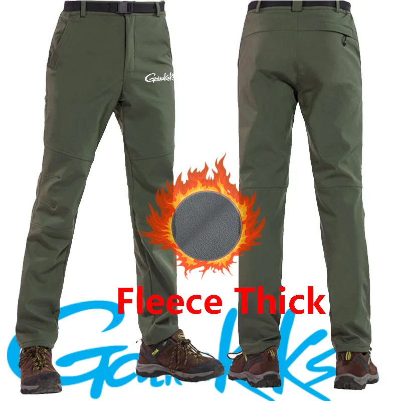 

2023 Winter Fleece Thick Fishing Pants Outdoor Sports Pants Fishing Trousers Waterproof Stretch Hiking Trousers Camping Trousers