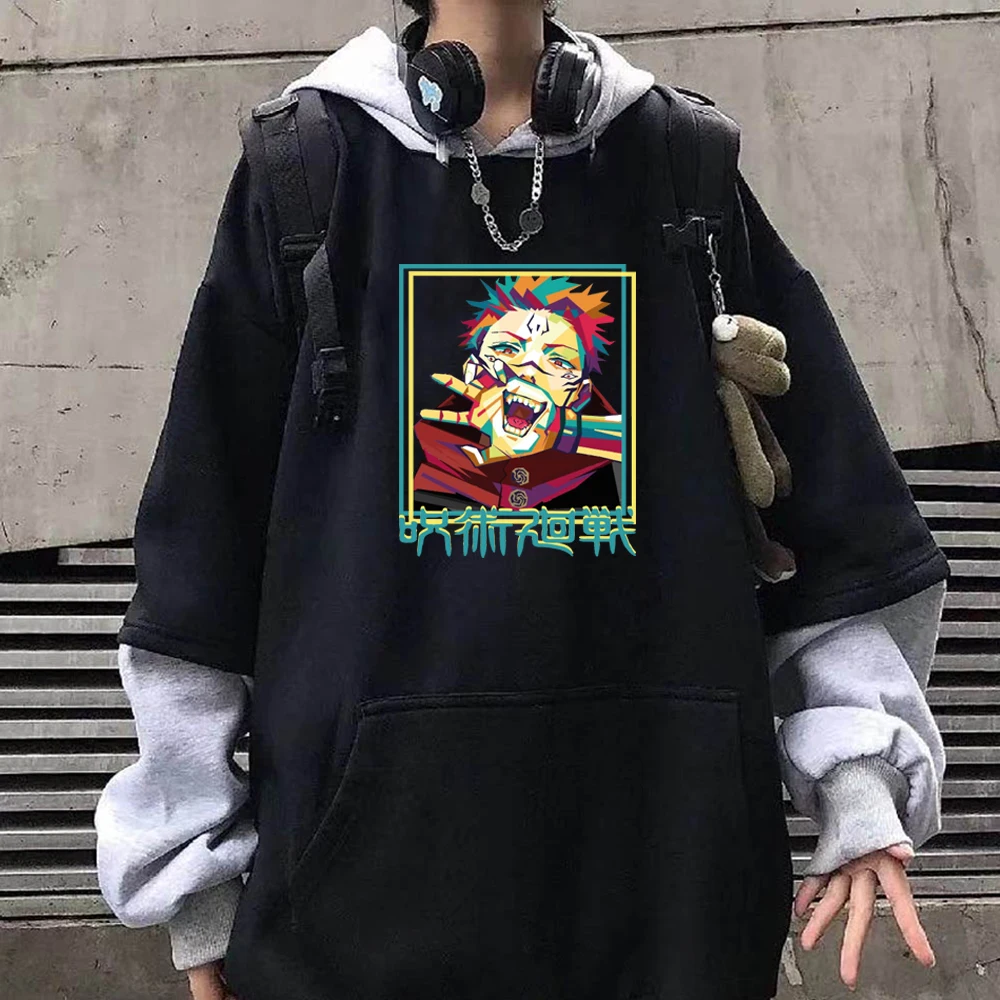 

Unisex Japanese Anime Jujutsu Kaisen Hoodie Tops Men Harajuku Manga Sweatshirts Streetwear Male