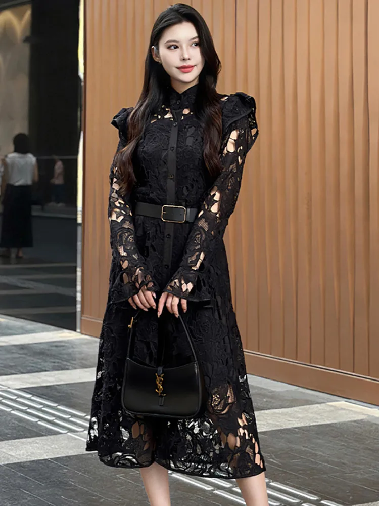 New Fashion Runway Designer Embrodiery Lace Hollow Out Lace Single