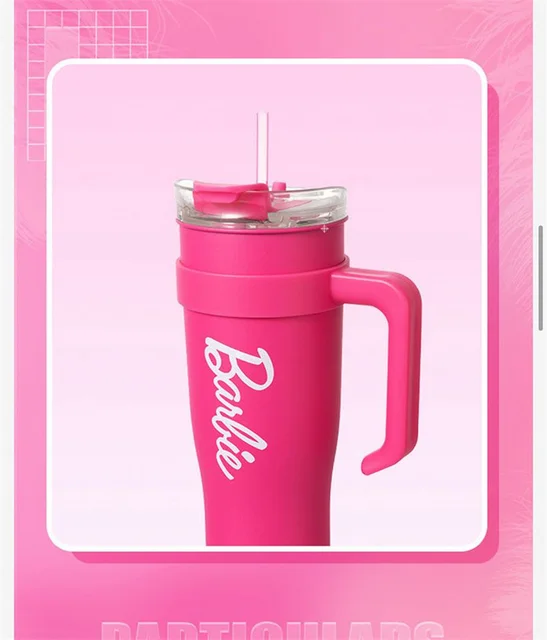 Mininstants-Grande Bouteille Thermos Barbie en Acier Inoxydable pour Fille,  Gourde de dehors Kawaii, Isolée Sous Vide, Anti-fuite, 1600ml