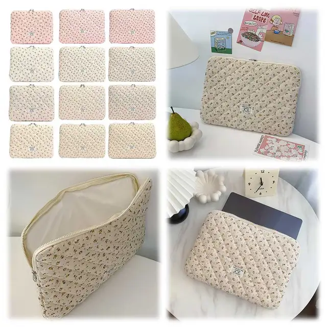 Flower Pattern Laptop Sleeve Case Bags Portable Computer Cover Bag Tablet Pouch for Macbook Air Pro 11 13 14 15 Inch Cover