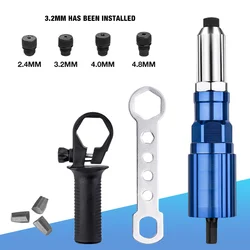 Electric Rivet Gun Adapter with Multi-Size Riveting Capability - 2.4-3.2-4.0-4.8mm (Set-A)