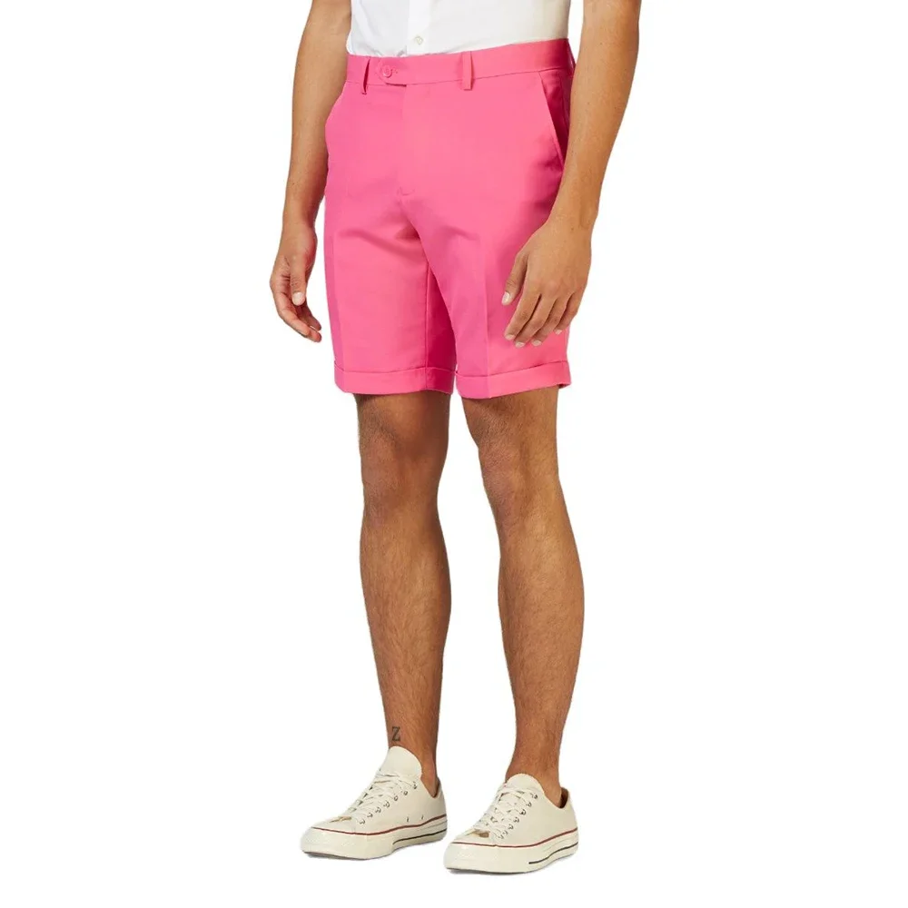 Nouveau rose hommes costumes simple boutonnage et revers cranté