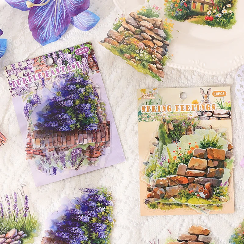 Retro Pet Flower Stickers Decorative Stickers Bag Secret Garden Series Diy Creative High Beauty Clipbook Collage Album Photos
