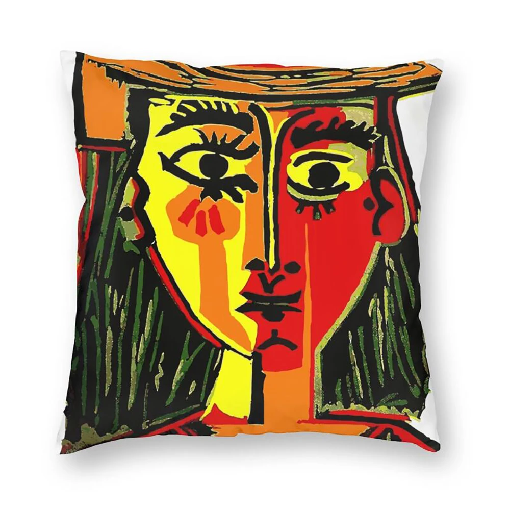 Pablo Picasso Luxury Cushion Cover Car Polyester Pillowcase Single Row Face Art  Sofa