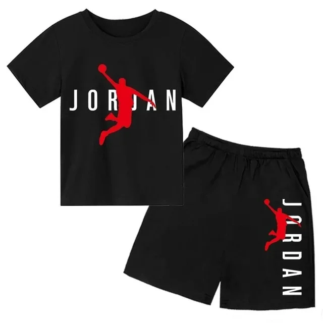 Ensemble 2 pièces T-shirt à manches courtes et short imprimé lettres Summer Brand pour garçons et filles – Tenue décontractée et tendance pour enfants 1
