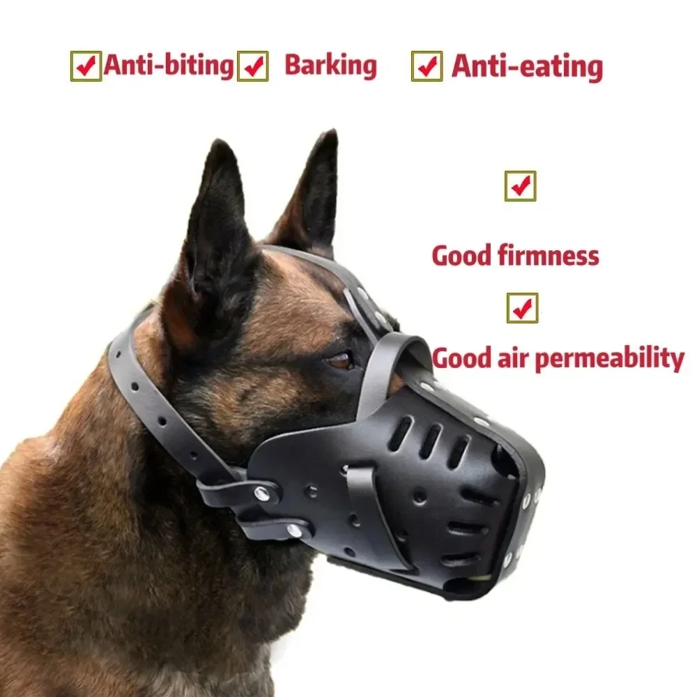 

Training for Dogs Muzzles Dog Masks Bite Mouth Doberman German Defense Pet Cage Cover Basket Shepherd Leather