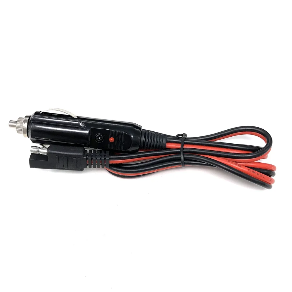 SAE Extension Cable Plug 100CM 12V Heavy Duty Car Cigarette Lighter 15A 14 AWG Electric Wires Pure Copper SAE Extension Cable