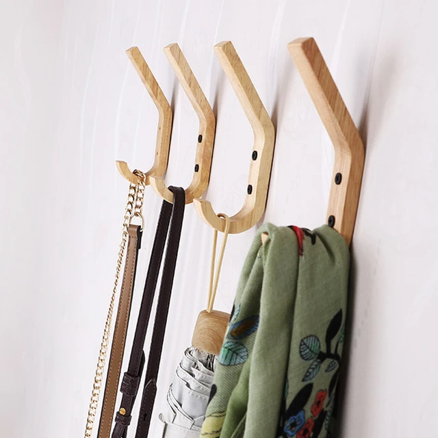 Oak Wood Wall Hooks, Face Mask Hanger, Coat Hooks, modern coat