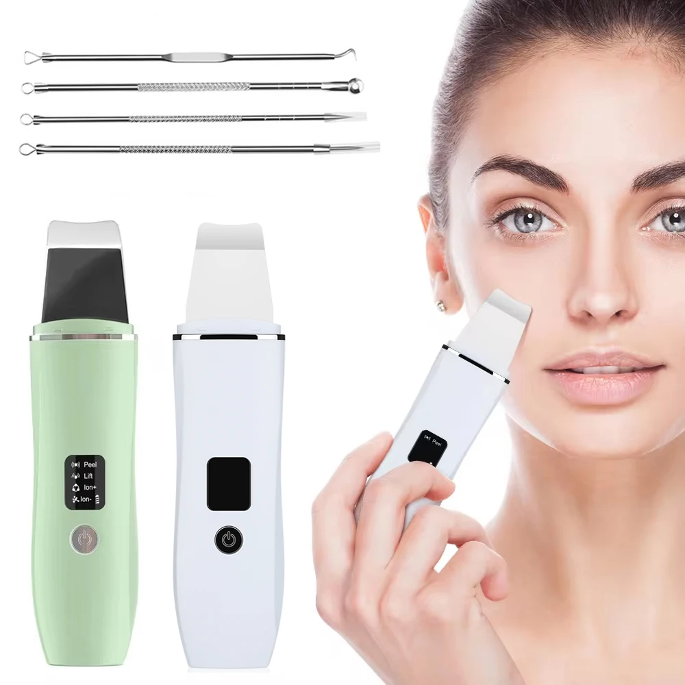 Ultrasonic Peeling Device Skin Scrubber EMS Blackhead Extractor Deep Cleaning Shovel Device Lifting Firming Facial Cleansing