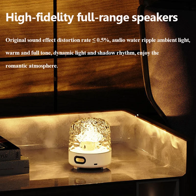 Mini Portable Bluetooth Speaker Remote Control Colorful Projection Ambient Light Surround Sound Music Box Soundbar Long Enduranc