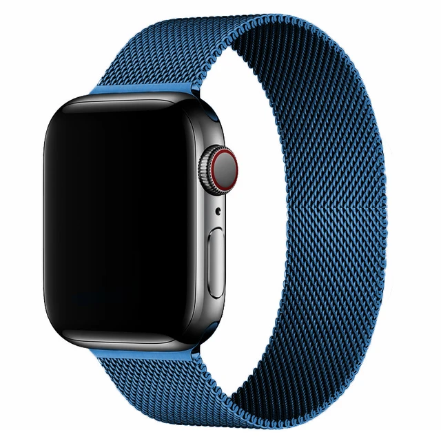 Magnetic Loop Strap For Apple watch Band 45mm 41mm 44mm 40mm 42mm 38mm Stainless steel correa bracelet iWatch serie 3 7 5 6 se 3 Blue 11