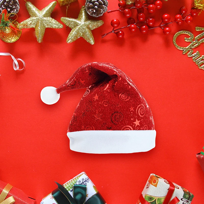 New Cute Santa Hat Clouds Stars Bronzing Christmas Party Hat for Adult Holiday Cosplay Costume Props Accessory