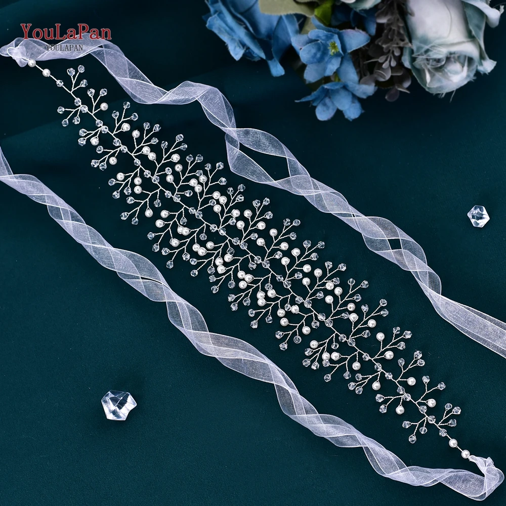 TOPQUEEN Belt for Bride Dress with Rhinestone Luxury Women