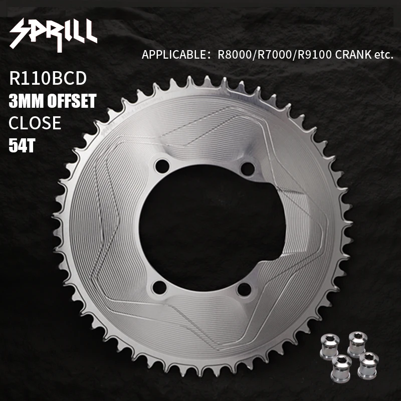 Shimano用エアロチェーンリング、3mmオフセット、105、r7000