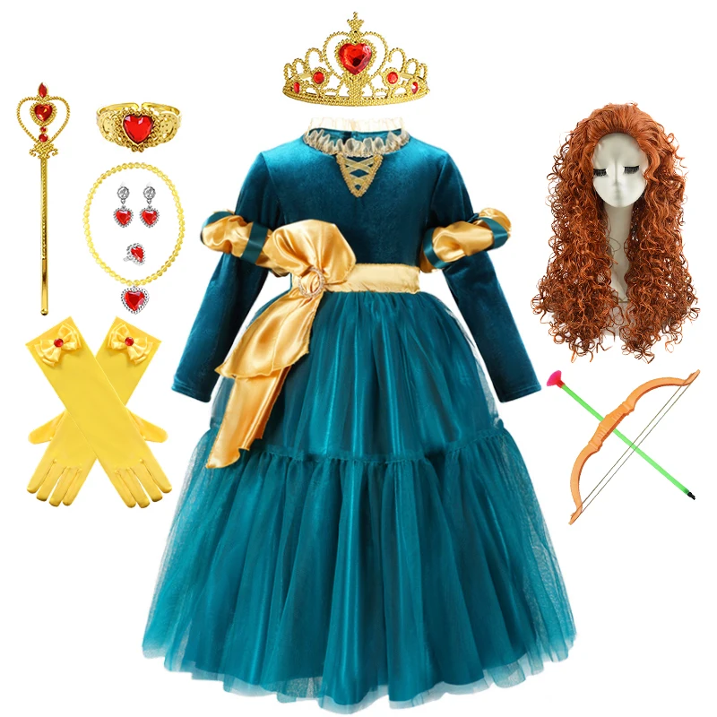 Disney Vestido Merida Valente Disfraz Vestuario De Merida