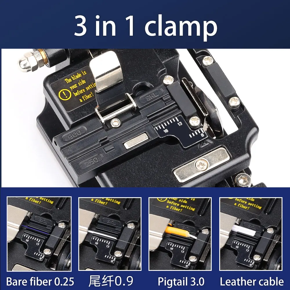 Fiber Cleaver SKL-8A  With 3 In 1 Clamp FTTH Tools Cable Cutter  Optical Fiber Cutting Knife Shard Blade Fibe Equiment r
