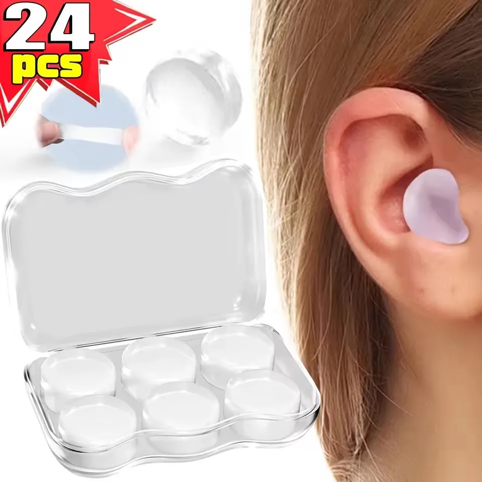 Bouchons d'oreille réutilisables en gel silicone - Lot de 6 à 24 pièces