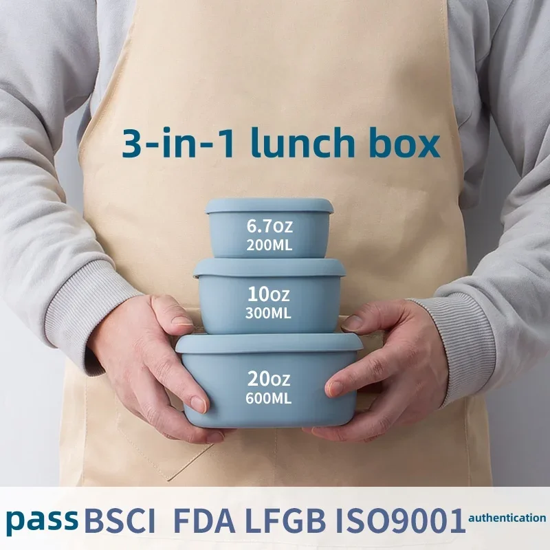 Food-grade Silicone Film Sealed Refrigerator Fruit Crisper Box Food Fresh Saver Storage Container Box With Lid