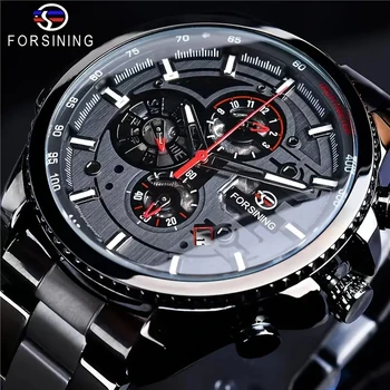 Men's Automatic Mechanical Watch - Fashionable Skeleton Design, with Time Calendar, Transparent Cut Out Back, Business Casual Versatile Personalized Men's Watch, Perfect Gift for Him, No Battery Required