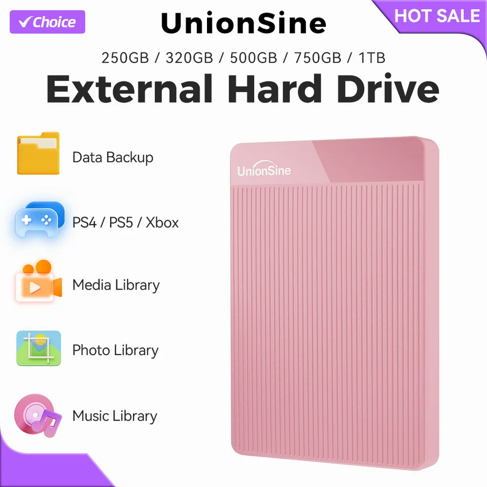 UnionSine Expansion HDD Drive Disk 500GB/750GB/1TB USB3.0 External