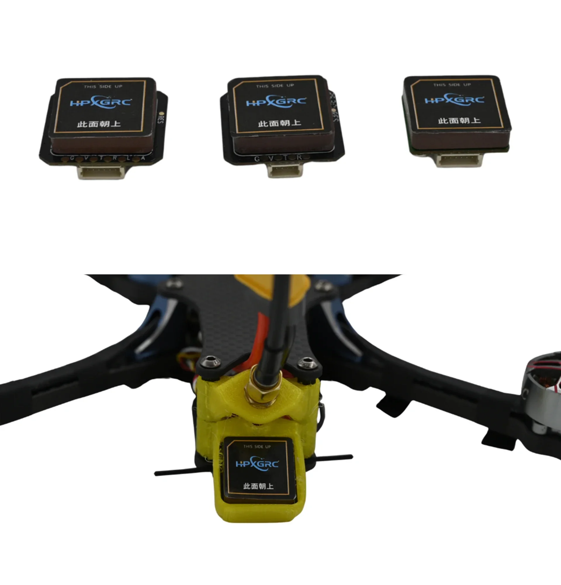 Achetez Module GPS M10 pour drone FPV, boîtier noir avec capteurs, prêt à être installé sur un châssis de drone.