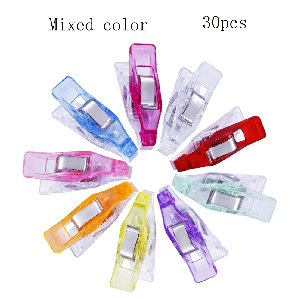 10/30/50Pcs Multipurpose Sewing Clips Colorful Binding Clips Plastic Craft Quilting Clips Sewing Craft Clamps for Sewing Binding 