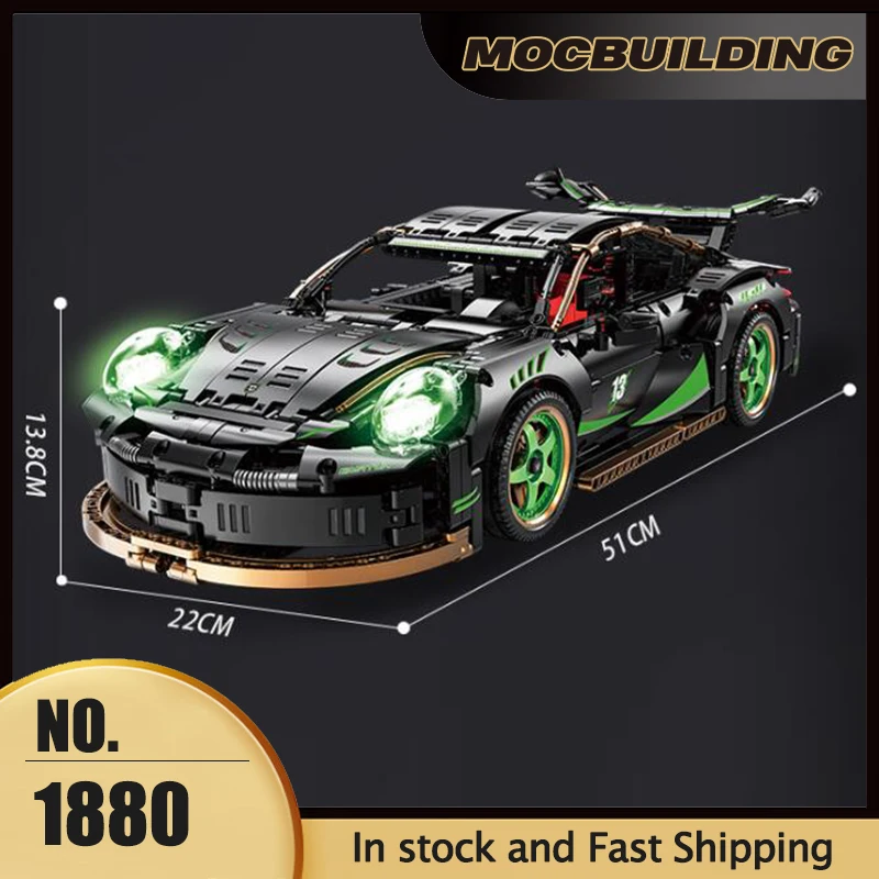 MOC 빌딩 블록 시티 클래식 블랙 슈퍼 스포츠카, 1:10 체중계 DIY 조립 기술 브릭, 레이싱 크리에이티브 장난감, 소년 선물