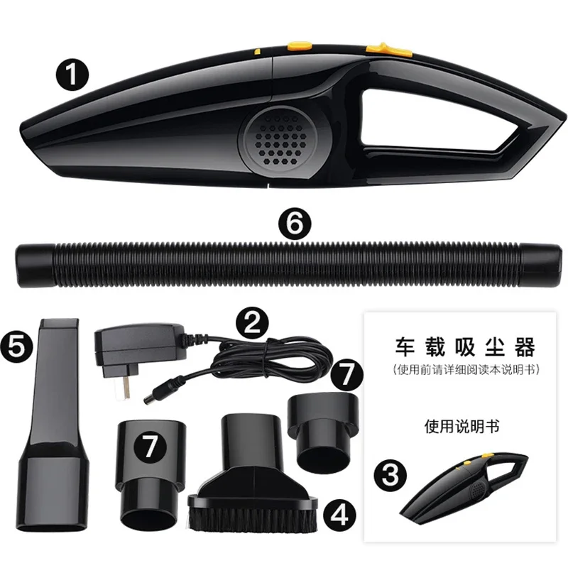 6000pa Car Vacuum Cleaner Wireless/Wired High Power 120W Car Vacuum Cleaner by 12V with Long Power Cord Extra