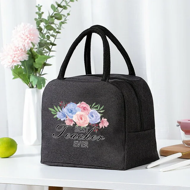 Insulated Lunch Bag  Zipper Cooler Tote Thermal Bag Lunch Box  Canvas Food Picnic Lunch Bags for Work Handbag Teacher Pattern 4Teacher013