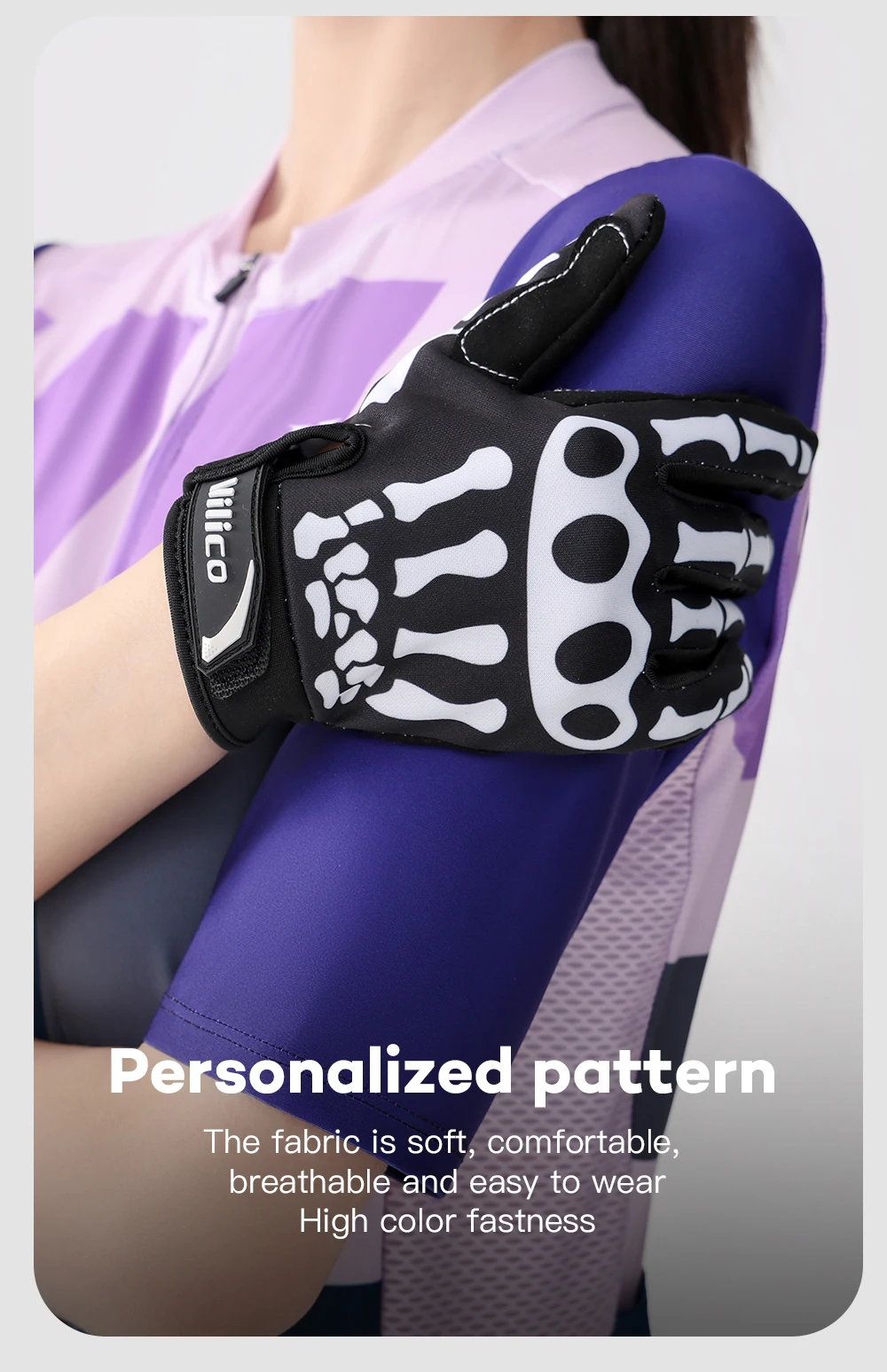 Full finger gloves, skeleton breathable and wear-resistant sports bicycle gloves, men's and women's skeleton gloves, anti slip g