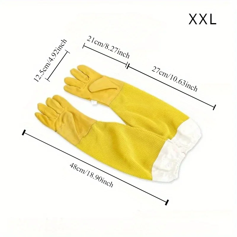 Sheepskin windproof gloves, professional protective covers for beekeepers, ventilated gloves, and beehive tools for prevention 3