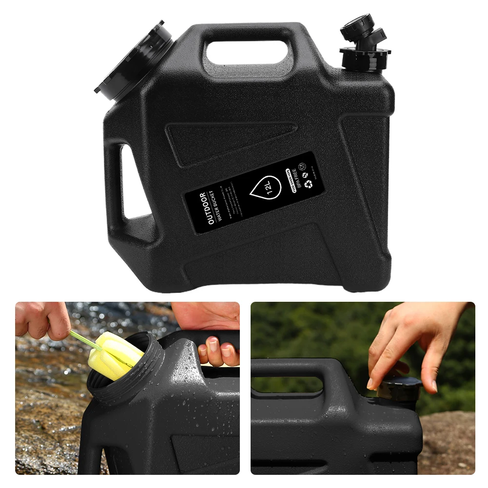 12L Camping Water Container with Spigot Water Storage Jug Large Capacity Water Storage Tank for Vehicle Car Outdoor Camping