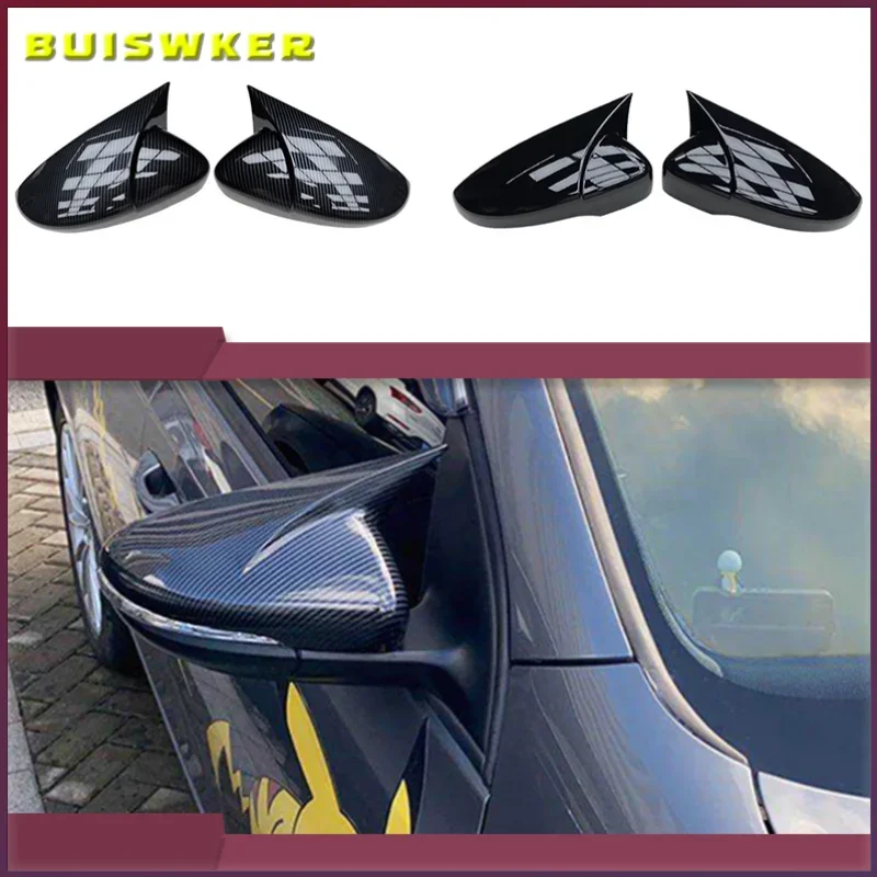 

2pcs Car Rear View Mirrors Cover Protector For Golf 6 MK6 R VI 2009-2013 Black 5K0857537 Auto Rearview Mirror Covers Accessories