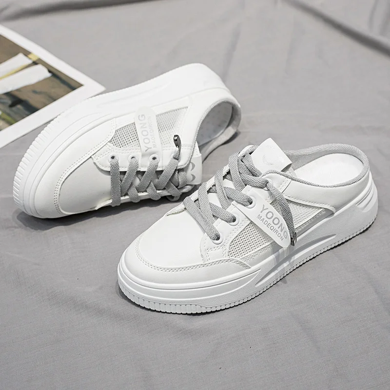 2023 Women Shoes Canvas Tenis Casual Half Slippers Flats