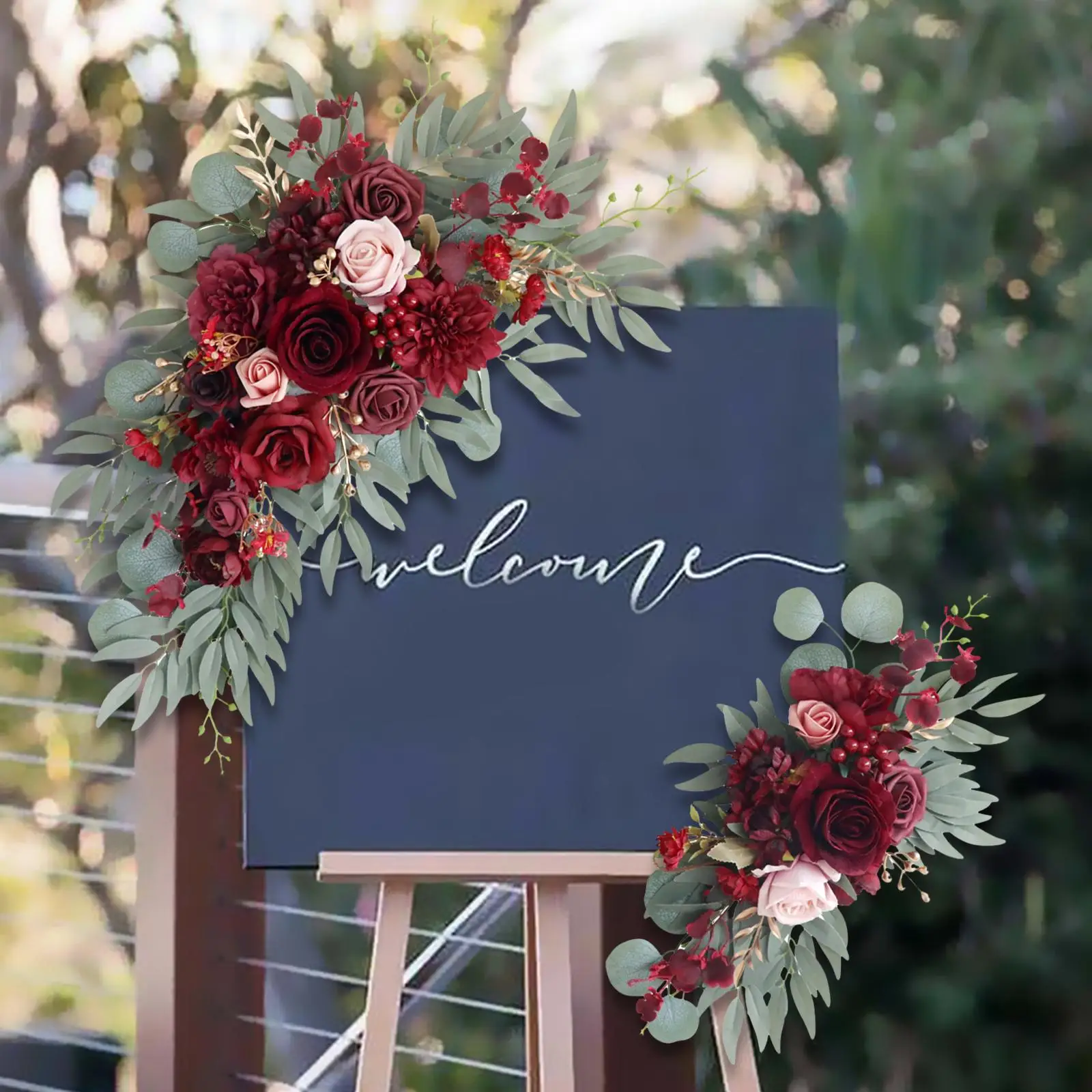 

2x Wedding Arch Flowers Rustic Artificial Floral Swag for Holiday Wall Party