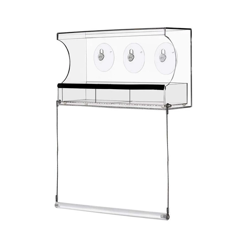 

Window Bird Feeder Accessory Weatherproof Outdoor Suction Cup Hanger With 3 Section Tray And Roof Cover