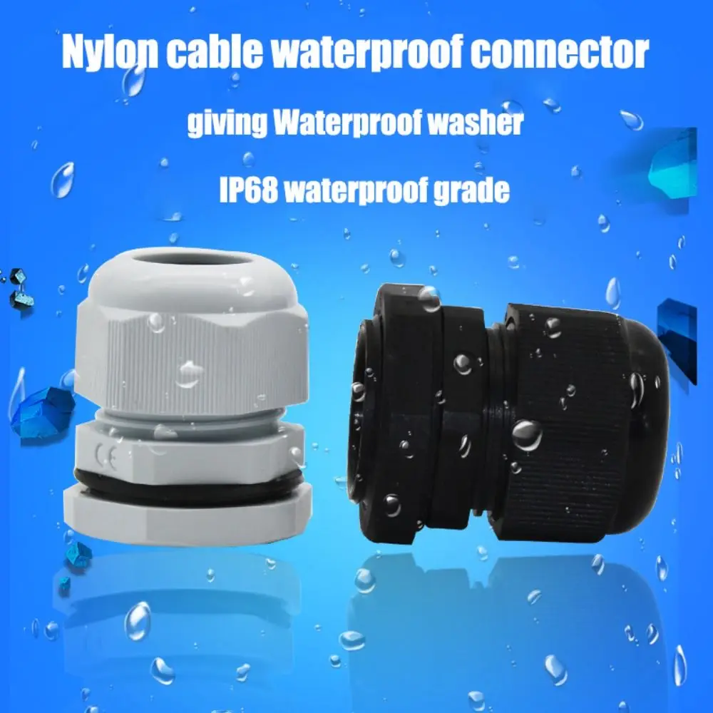 Waterproof Joint Cable Gland Plastic Cable Entry IP68 PG7 PG9 PG11 PG16 Nylon Plastic Connector White Black