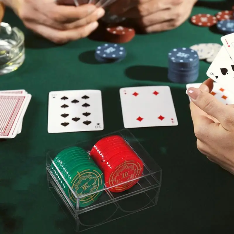 Poker Chip Rack Lid Poker Chip Storage Tray Holds 40 Standard-sized Chips Table Accessories