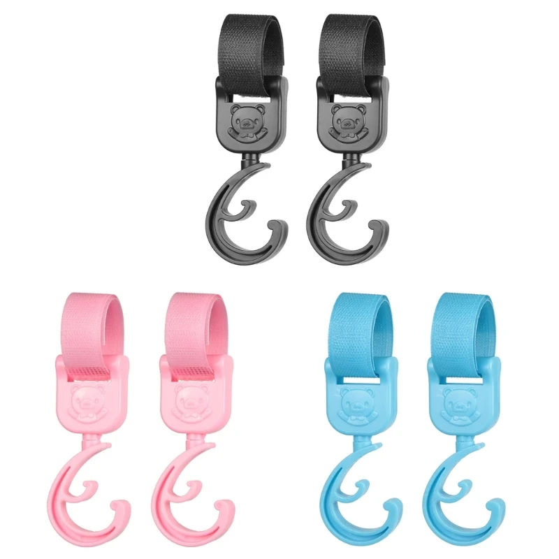 

Baby Stroller Hooks for Hanging Bags Diaper Bag Organizer 360 Rotating Hooks Pushchair Wheelchair Convenient Accessories