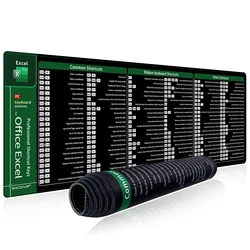 EXCO Extended Office Desk Mat with Stitched Edge and Non-Slip Base - 900x300x2mm (Excel Shortcuts)