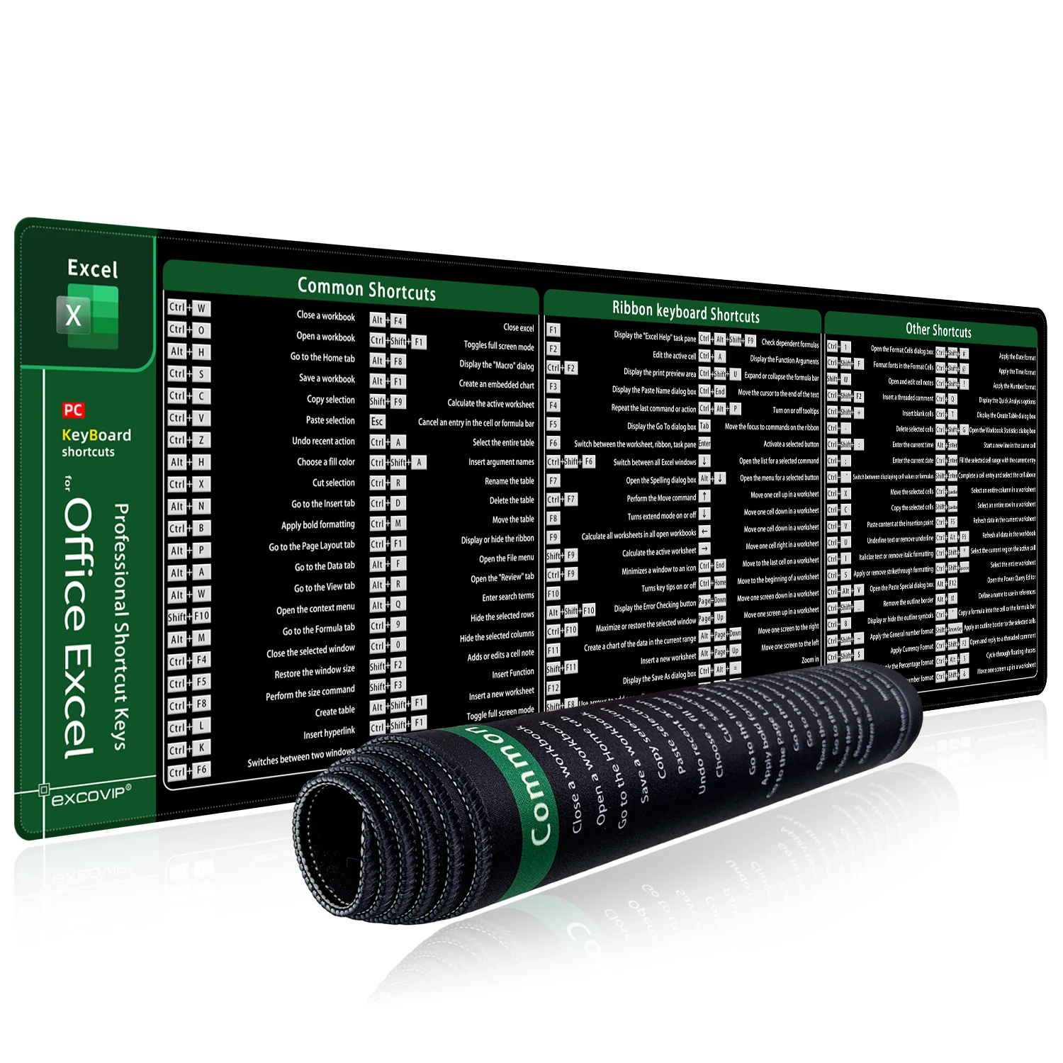 EXCO-Excel-Shortcuts-Mouse-Pad-Large-Extended-Office-Computer-Desk-Mat ...