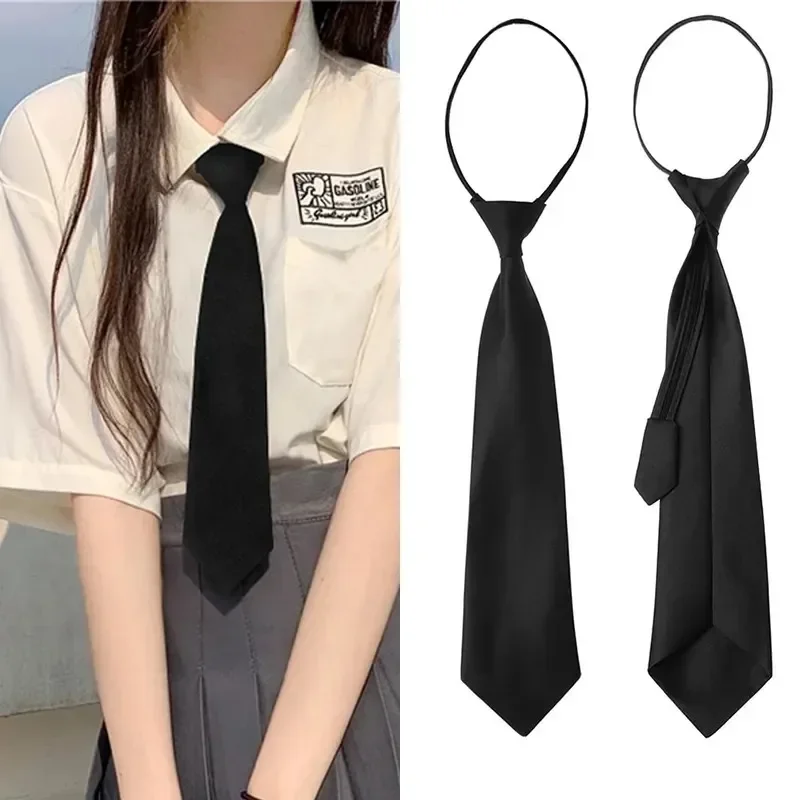 1/2/3 Stück Unisex Schwarz Einfache Clip-on-Krawatte Sicherheitskrawatte Uniform Hemd Anzug Krawatten Steward Matte Beerdigung Faule Krawatten – Detail 1