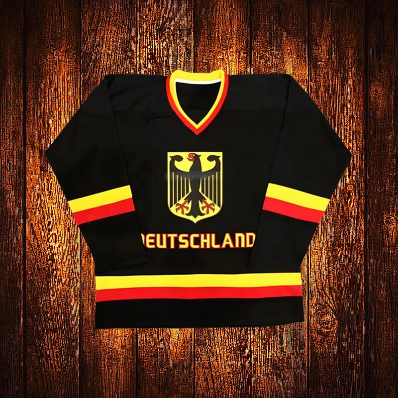 Vintage Team Germany Deutschland Leon Draisaitl Embroidery Stitched Hockey Jersey Youth Kids Adult Any Size And name 053
